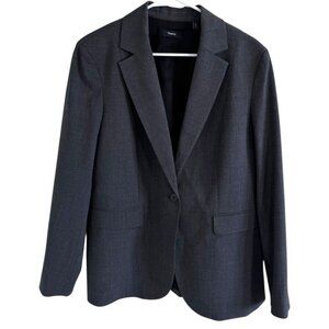Theory Dark Gray Single-Button Blazer